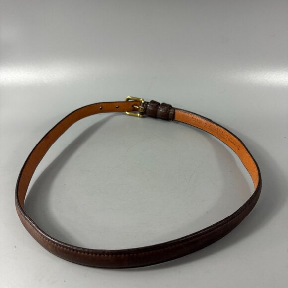 Authentic Vintage Coach # 2802 Brown Leather Slim Belt, Size 32/80 - Picture 4 of 11